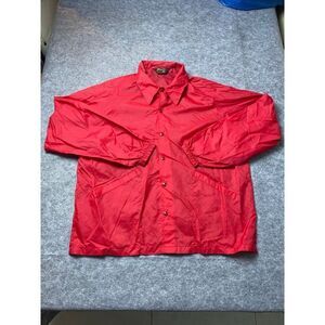 Vintage Swingster Windbreaker Mens Extra Large Red Snap Sweater Made In USA